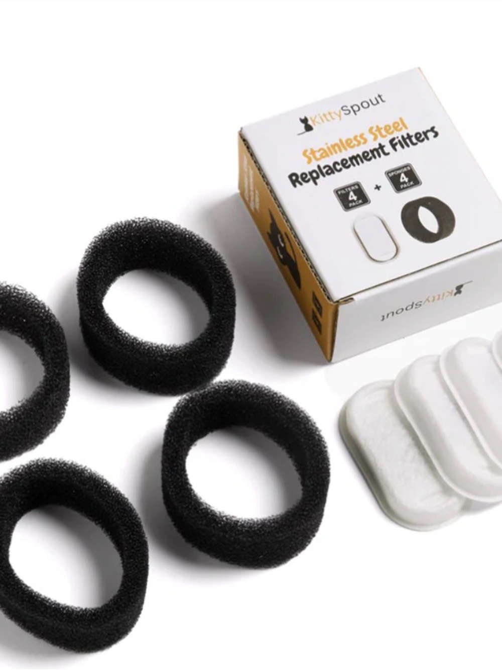 KittySpout Stainless Steel Replacement Filters - Black & White